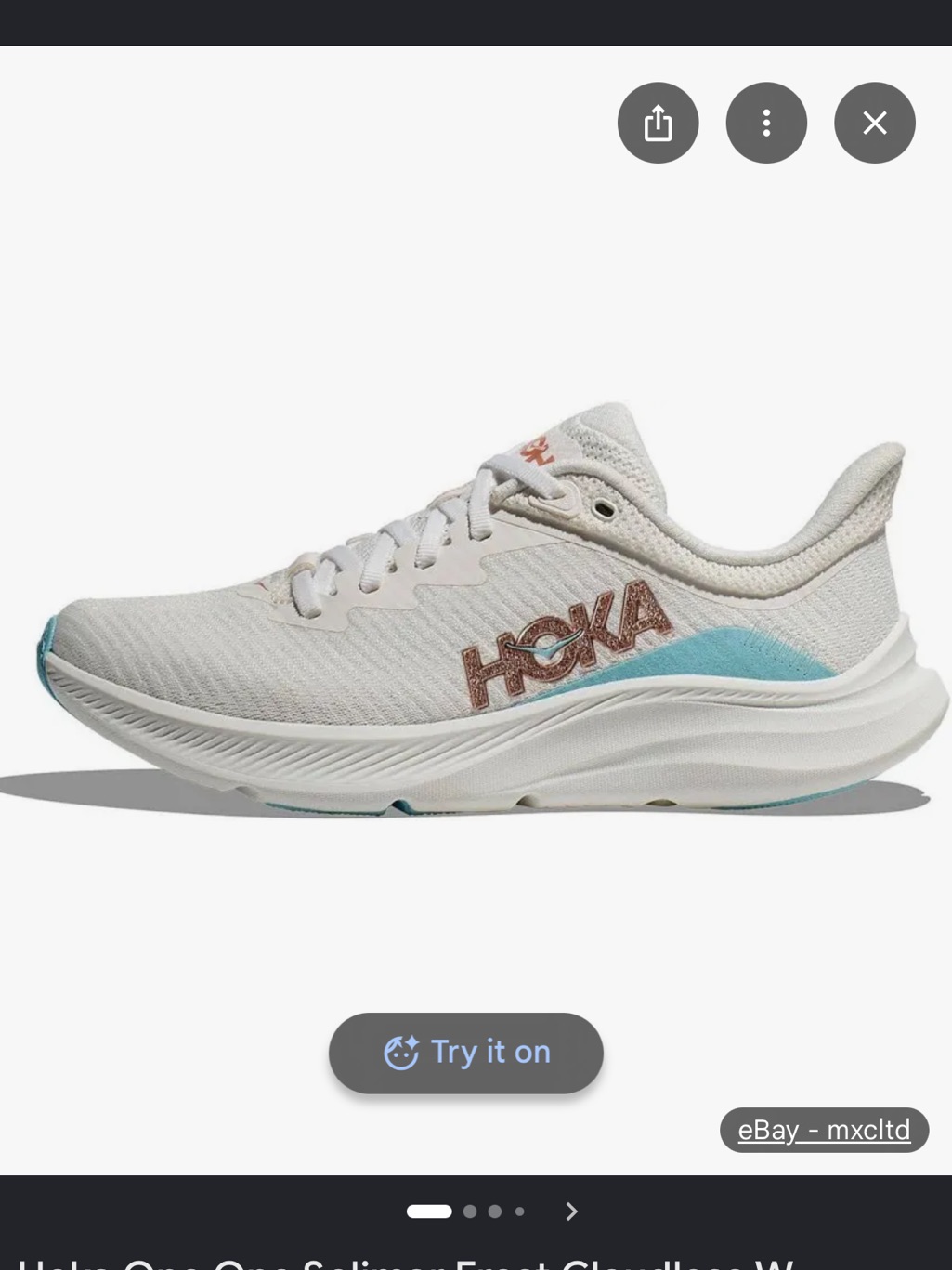 Hoka One One Women's Solimar Running Shoe - White With Aqua And Rose-Gold